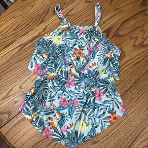 Swim By Cacique Top Size 20 Tropical Floral Hawaiian